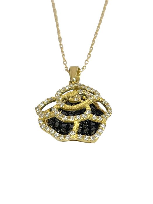 NO BRAND Camelia Black & White Diamond Necklace