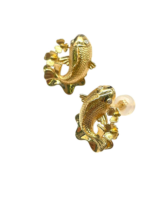 NO BRAND Koi Diamond Stud Earrings