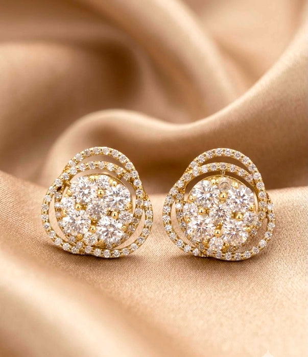 NO BRAND Lady Boss Diamond Stud Earrings