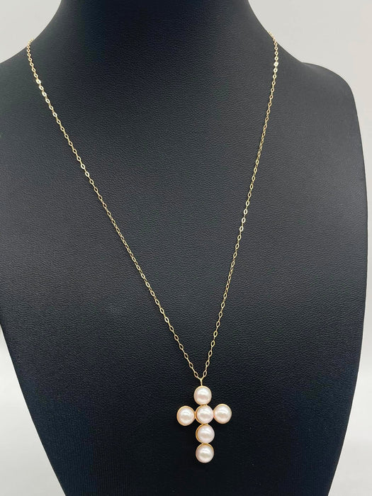 NO BRAND Cross Akoya Pearl Necklace