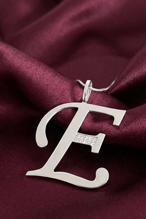 NO BRAND E Initial Diamond Top Pendant