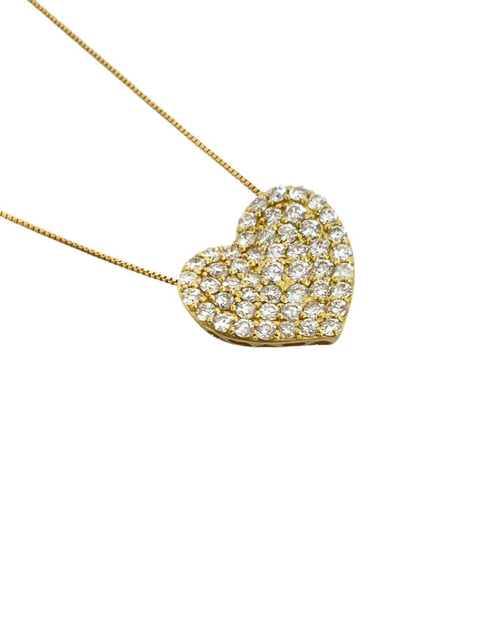 NO BRAND Heart Cluster Diamond Necklace
