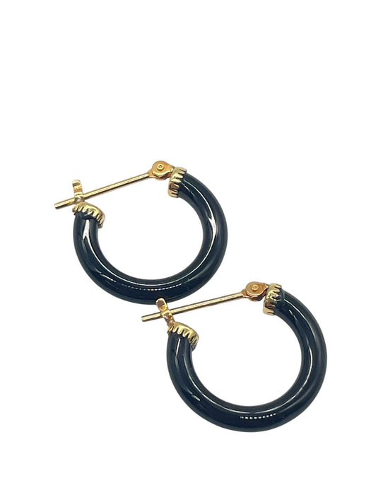 NO BRAND Onyx Hoop Earrings