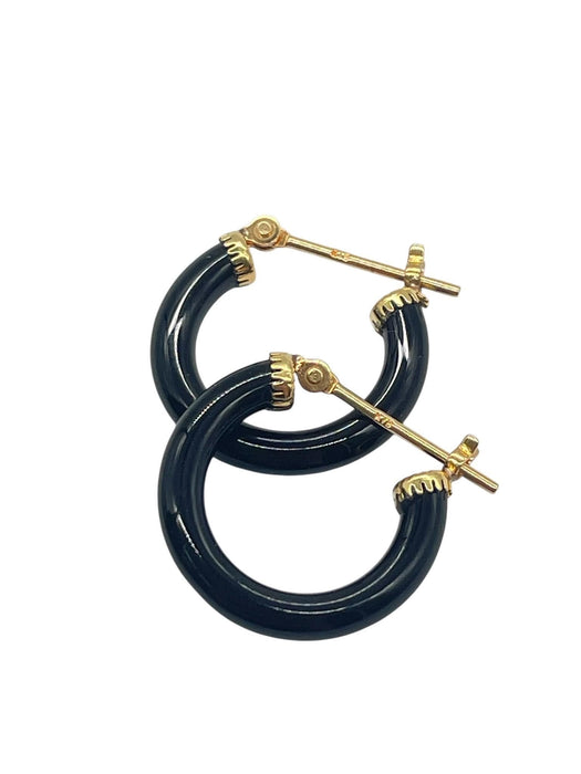 NO BRAND Onyx Hoop Earrings