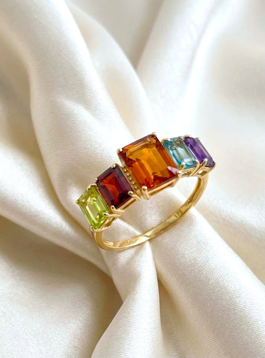 NO BRAND Multicolor Stone Ring