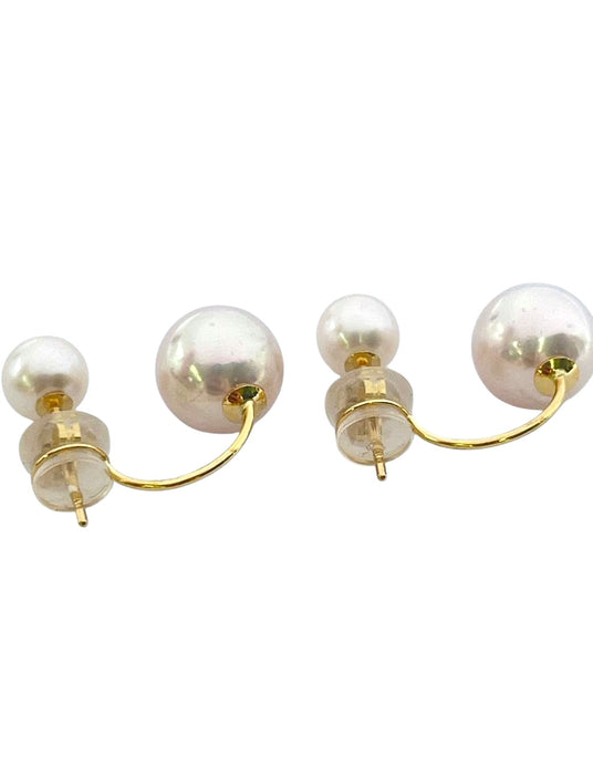 NO BRAND Akoya Pearl Drop Stud Earrings