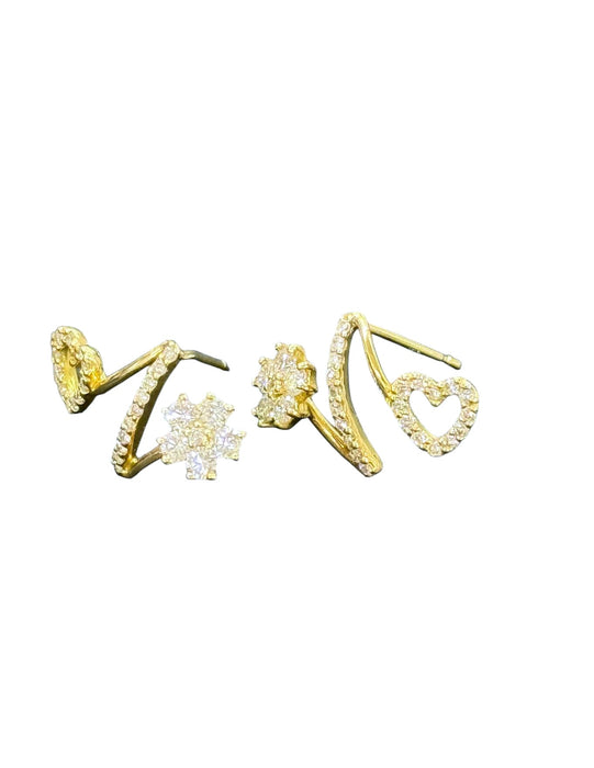 NO BRAND N Initial Diamond Stud Earrings