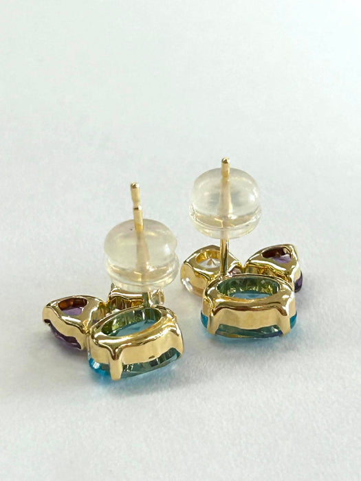 NO BRAND 3P Stone Stud Earrings