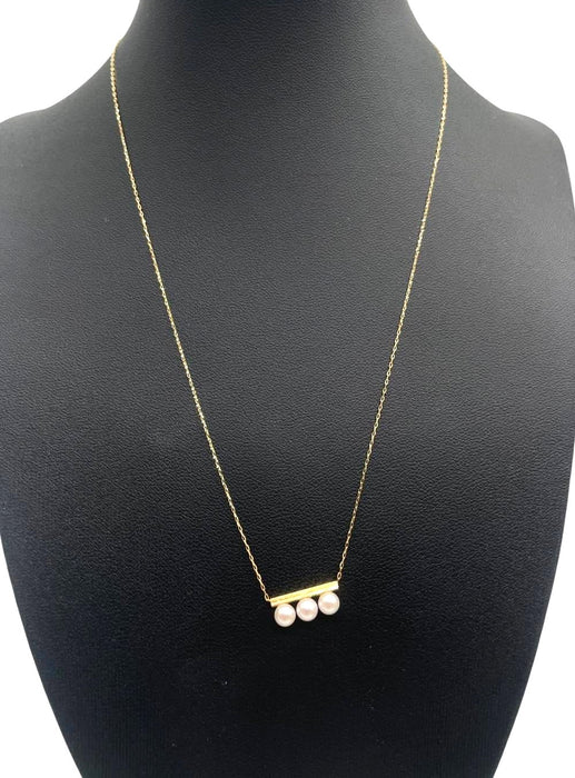 NO BRAND Akoya 3P Pearl Necklace