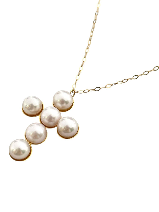 NO BRAND Cross Akoya Pearl Necklace