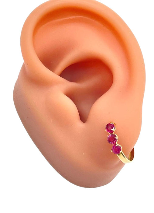 NO BRAND Ruby Hoop Earrings