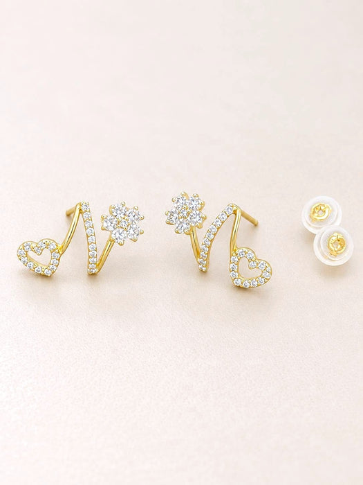 NO BRAND N Initial Diamond Stud Earrings