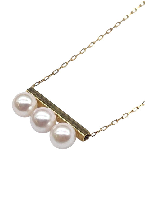NO BRAND Akoya 3P Pearl Necklace