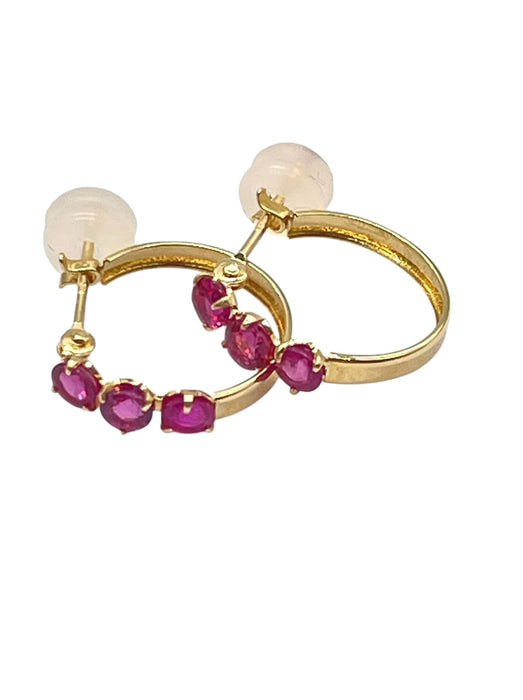 NO BRAND Ruby Hoop Earrings