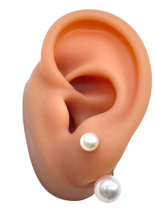 NO BRAND Akoya Pearl Drop Stud Earrings