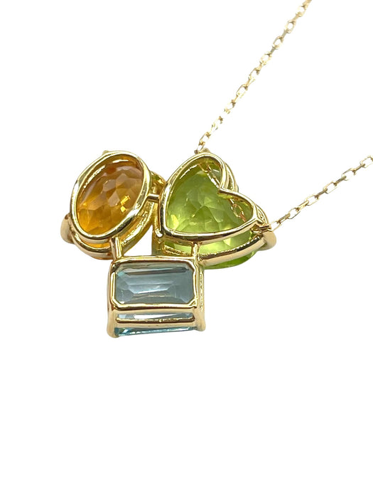 NO BRAND Multicolor 3P Stone Necklace