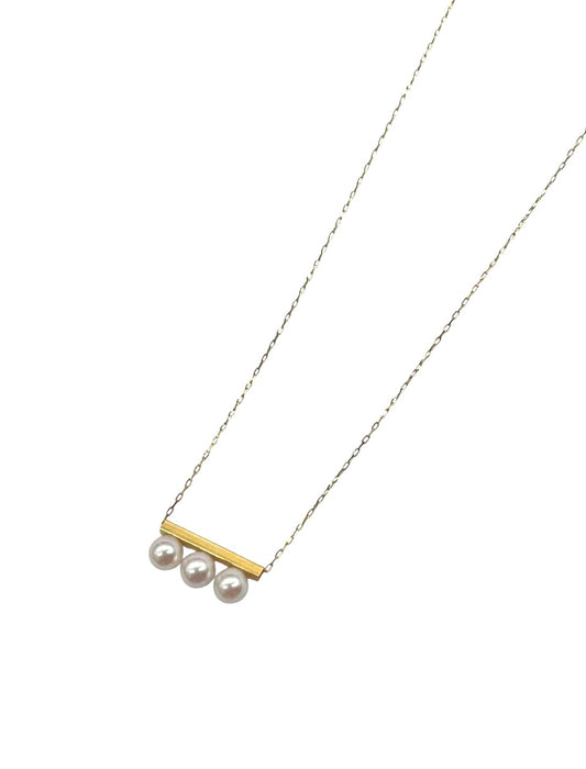 NO BRAND Akoya 3P Pearl Necklace