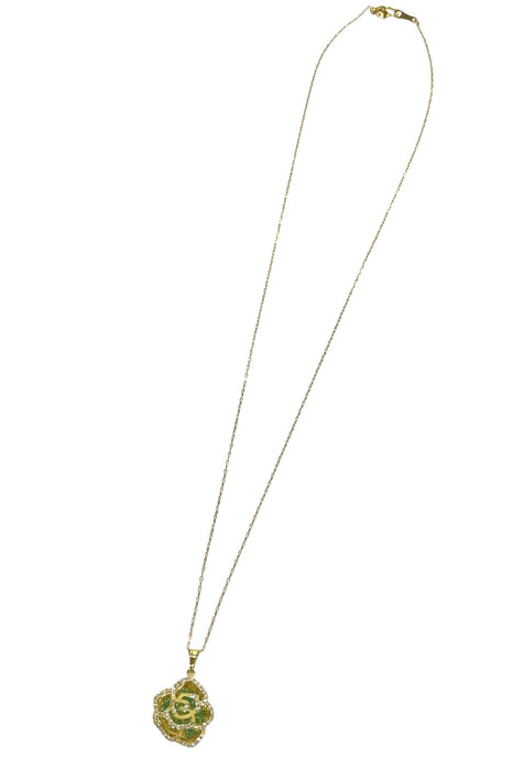 NO BRAND Camelia Emerald & Diamond Necklace