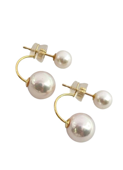 NO BRAND Akoya Pearl Drop Stud Earrings