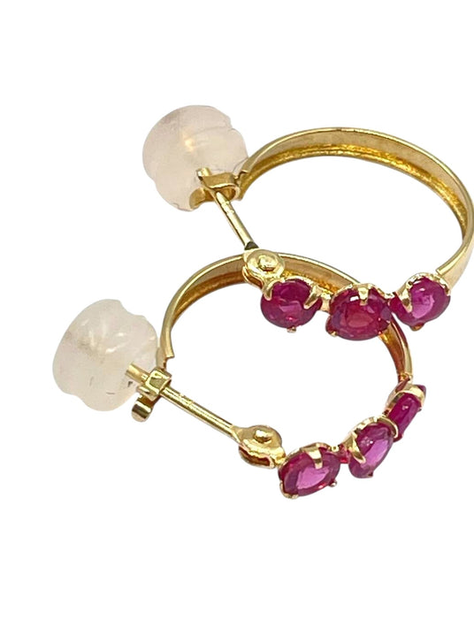 NO BRAND Ruby Hoop Earrings