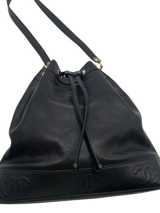 CHANEL Triple CC Caviar Bucket Shoulder Bag
