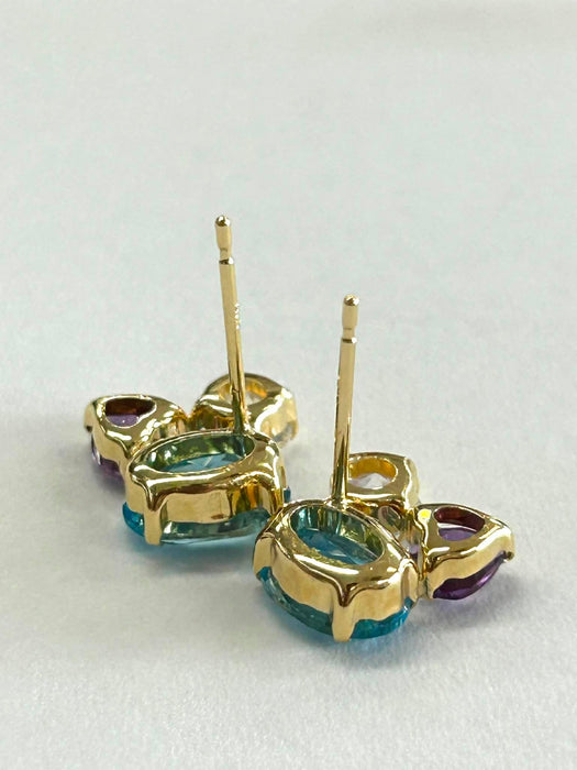 NO BRAND 3P Stone Stud Earrings