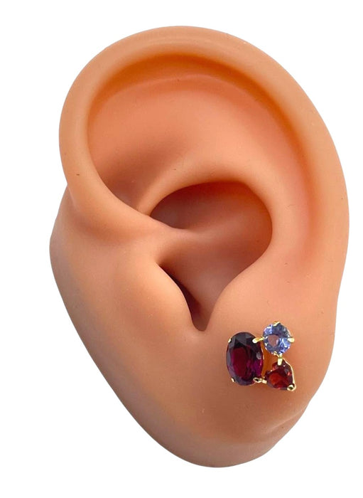 NO BRAND 3P Shape Multicolor Stud Earrings