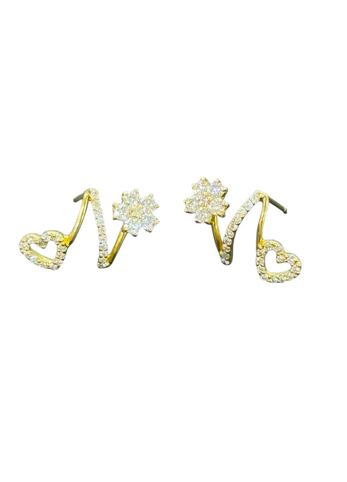 NO BRAND N Initial Diamond Stud Earrings