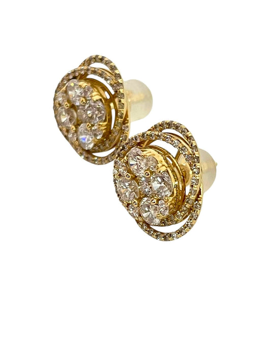 NO BRAND Lady Boss Diamond Stud Earrings