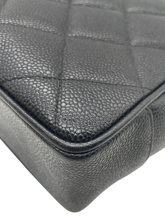 CHANEL CC Quilted Caviar Turn Lock Tote Bag