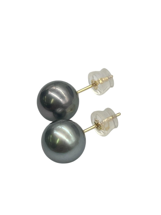 NO BRAND Tahiti Ocean Blue Pearl Stud Earrings