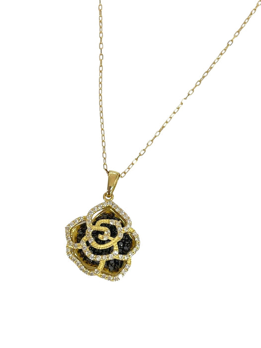 NO BRAND Camelia Black & White Diamond Necklace