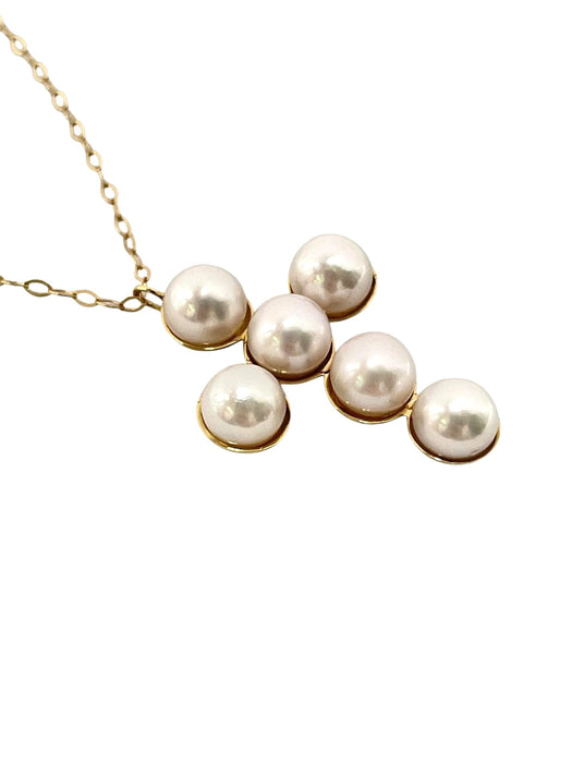 NO BRAND Cross Akoya Pearl Necklace