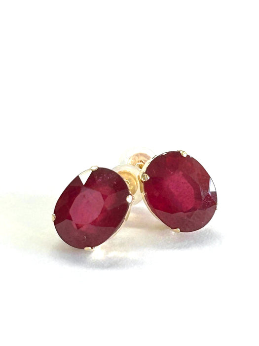 NO BRAND Ruby Impregnated Stud Earrings