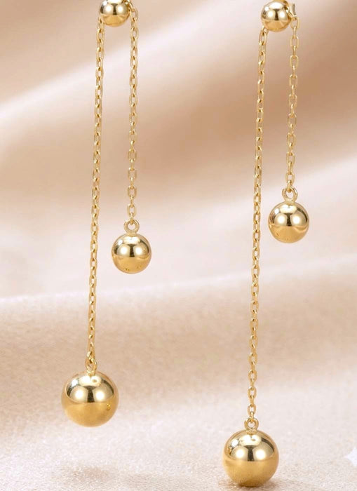 NO BRAND Round Ball Drop Earrings