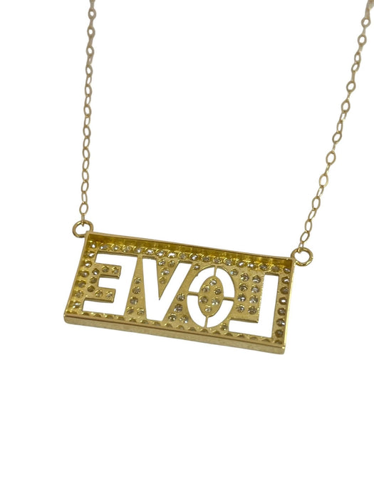 NO BRAND LOVE Graffiti Diamond Necklace