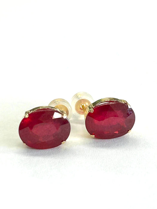 NO BRAND Ruby Impregnated Stud Earrings