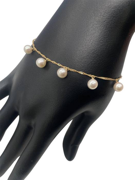 NO BRAND Akoya Pearl Station Bracelet