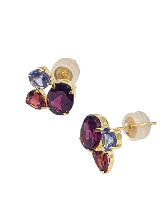 NO BRAND 3P Shape Multicolor Stud Earrings