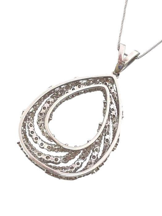 NO BRAND Pear Shape Cluster Diamond Necklace