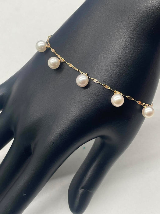 NO BRAND Akoya Pearl Station Bracelet