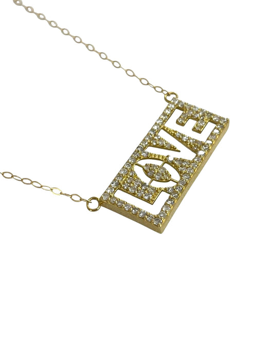NO BRAND LOVE Graffiti Diamond Necklace