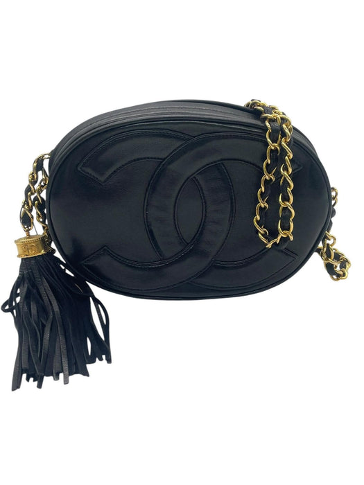 CHANEL CC Logo Tassel Oval Chain Shoulder Bag