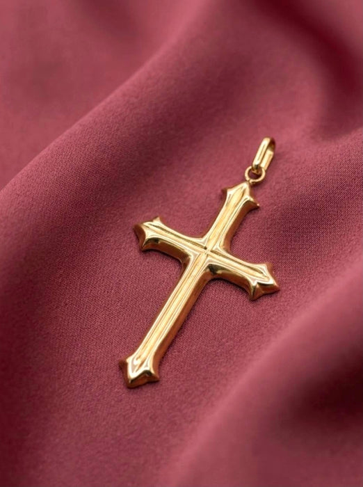 NO BRAND Cross Gold Top Pendant