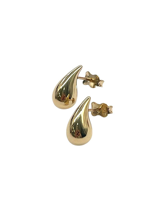NO BRAND Teardrop Gold Stud Earrings