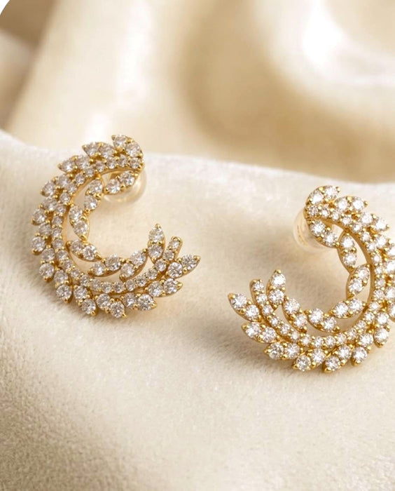 NO BRAND Cluster Diamond Stud Earrings