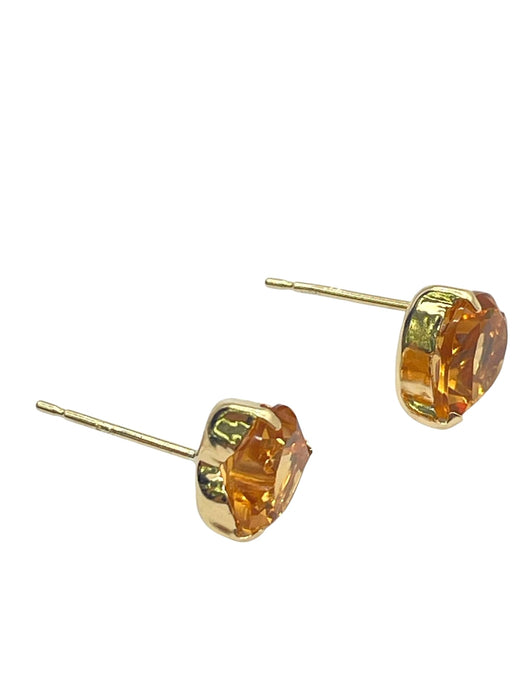 NO BRAND Citrine Heart Stud Earrings