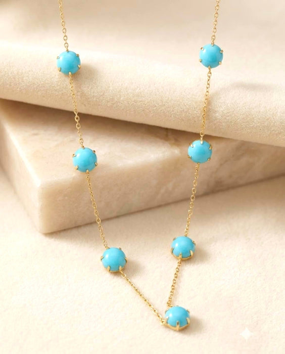 NO BRAND Turquoise Station Necklace