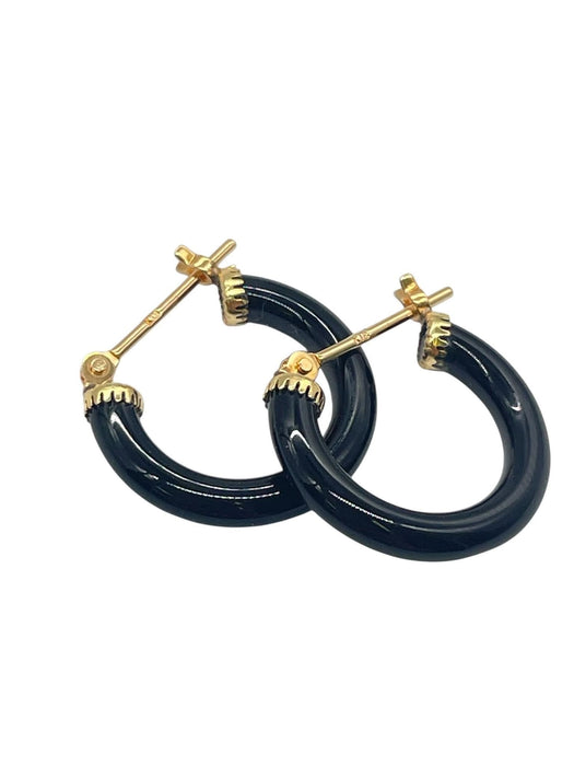 NO BRAND Onyx Hoop Earrings