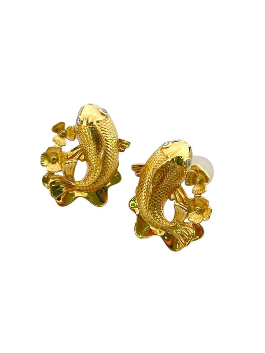 NO BRAND Koi Diamond Stud Earrings